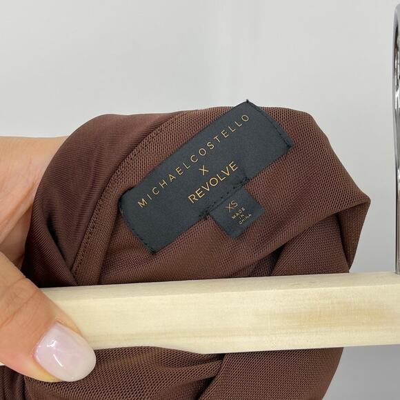 Michael Costello x REVOLVE | Dakoa Gown in Chocolate Brown Cut Out Maxi Dress XS - Picture 5 of 14